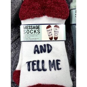 Willow Street Unisex Message Socks Feed Me and Tell Me I am Pretty SZ OS: NWT